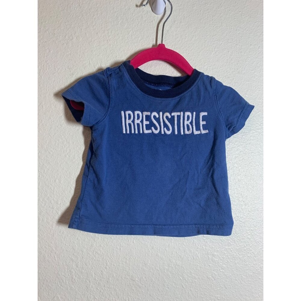 Carter's Irresistible Embroidered T Shirt Baby Boys Size 9 Months Blue Casual I6